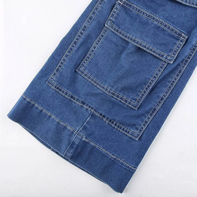 Women's High-waist Casual Trousers With Pocket Drape Bootcut Jeans