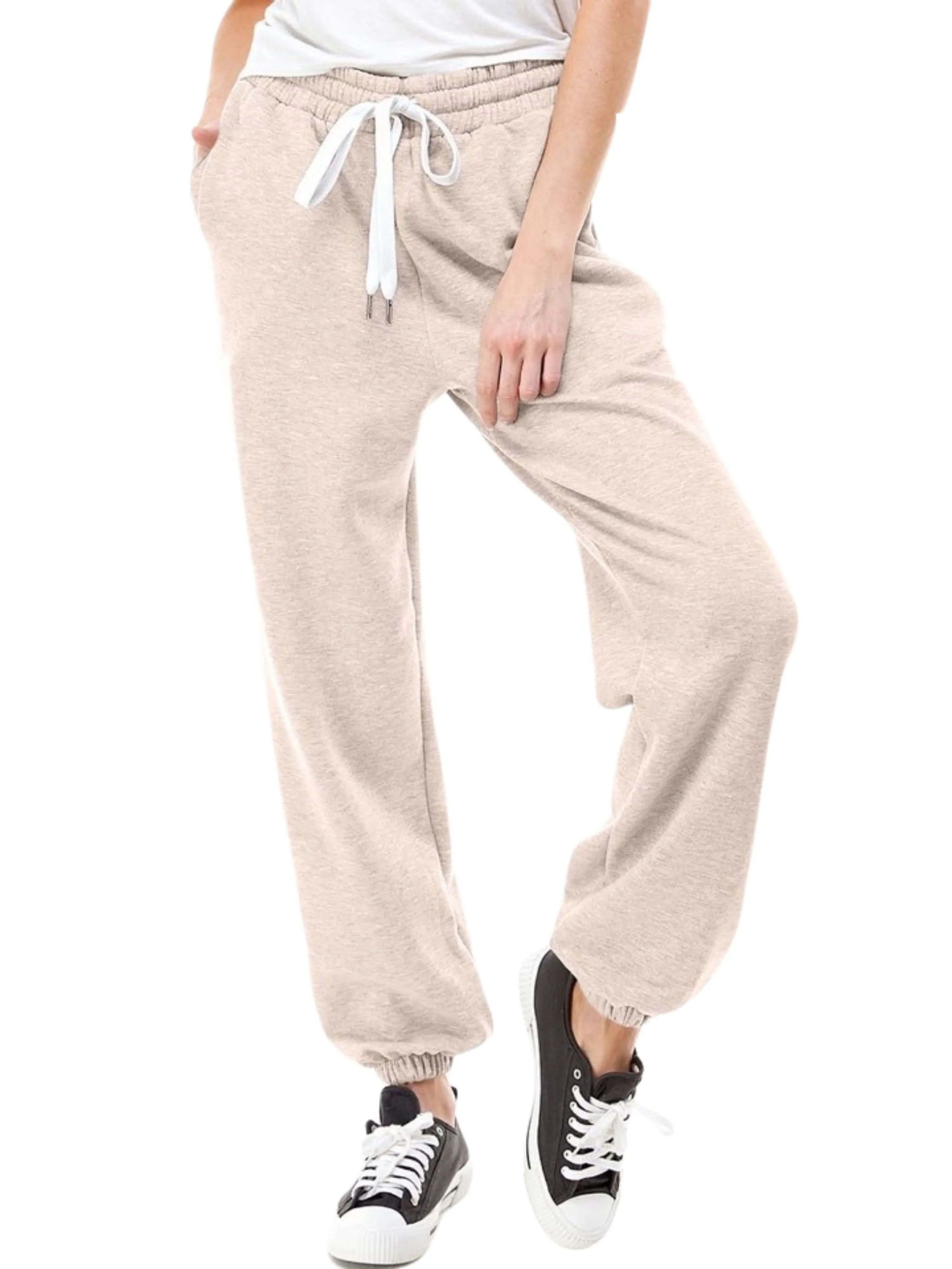 Women's High Waisted Sporty Gym Athletic Fit Jogger Sweatpants and Loose fit Lounge Trousers Plus Size Lounge Pant
