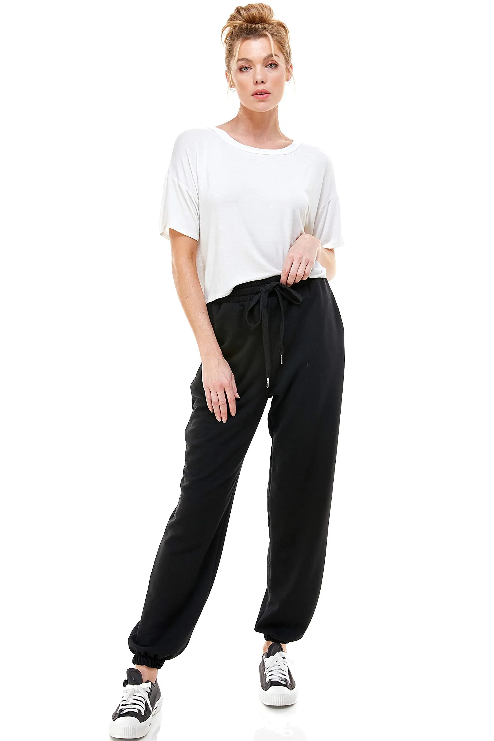 Women's High Waisted Sporty Gym Athletic Fit Jogger Sweatpants and Loose fit Lounge Trousers Plus Size Lounge Pant