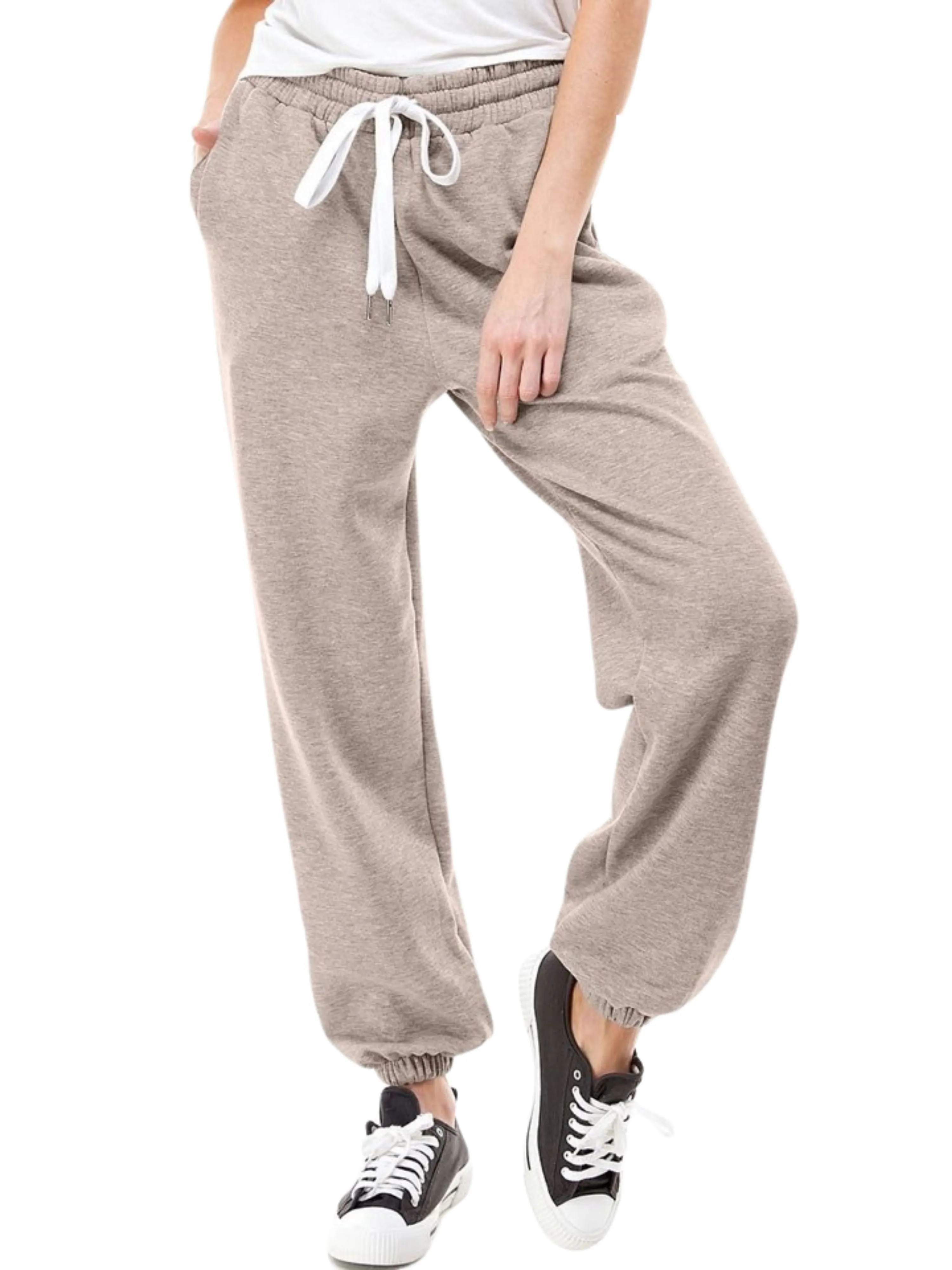 Women's High Waisted Sporty Gym Athletic Fit Jogger Sweatpants and Loose fit Lounge Trousers Plus Size Lounge Pant