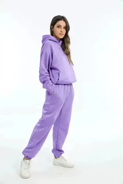 Women's indigo hoodie and sweatpants set