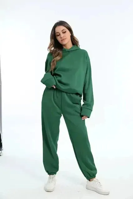 Women's indigo hoodie and sweatpants set