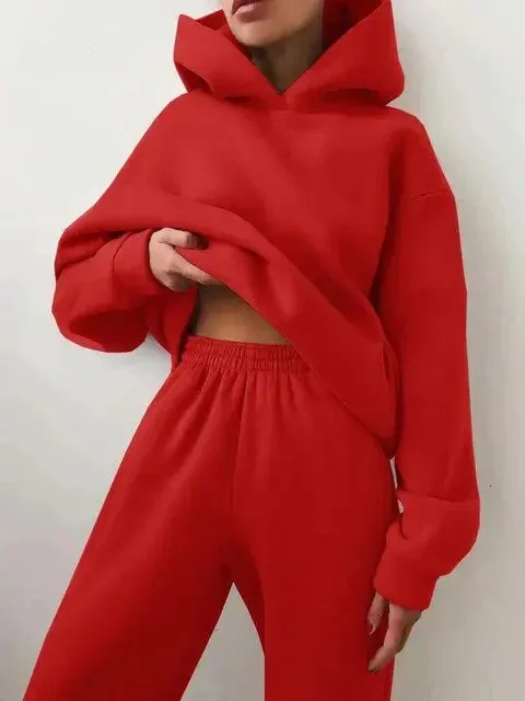 Women's indigo hoodie and sweatpants set