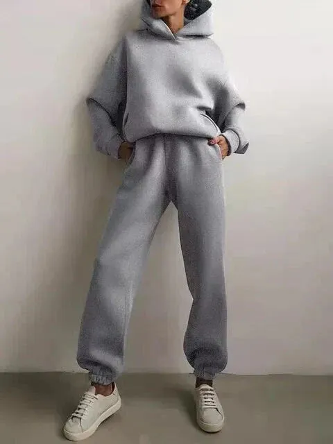Women's indigo hoodie and sweatpants set