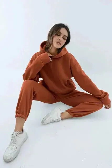 Women's indigo hoodie and sweatpants set