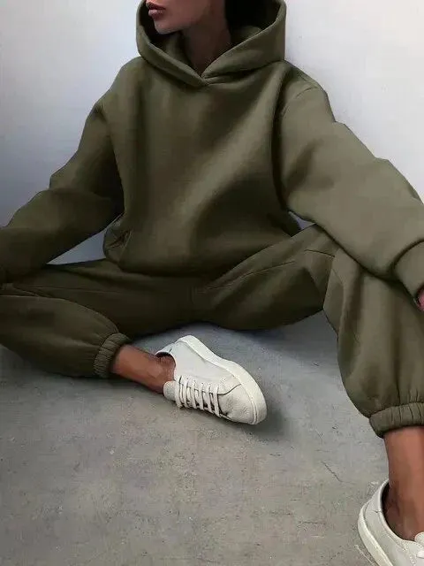 Women's indigo hoodie and sweatpants set