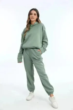 Women's indigo hoodie and sweatpants set