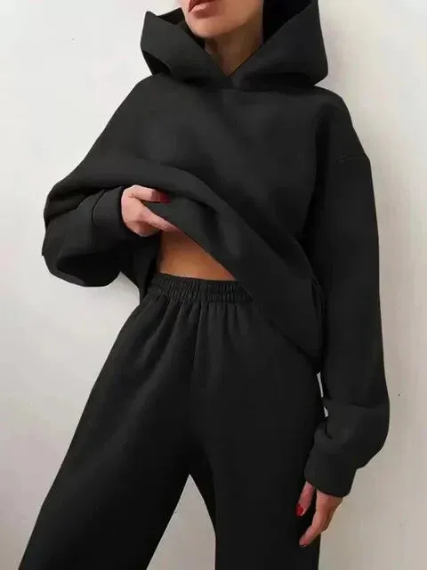 Women's indigo hoodie and sweatpants set