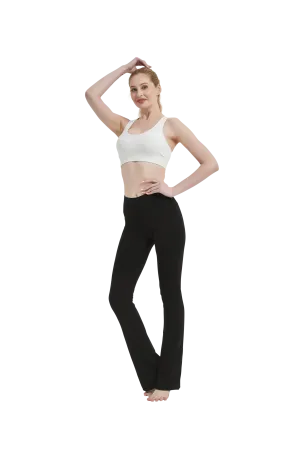 Women's Low-Rise Cotton Spandex Bootcut Flare Yoga Pants 32" Inseam