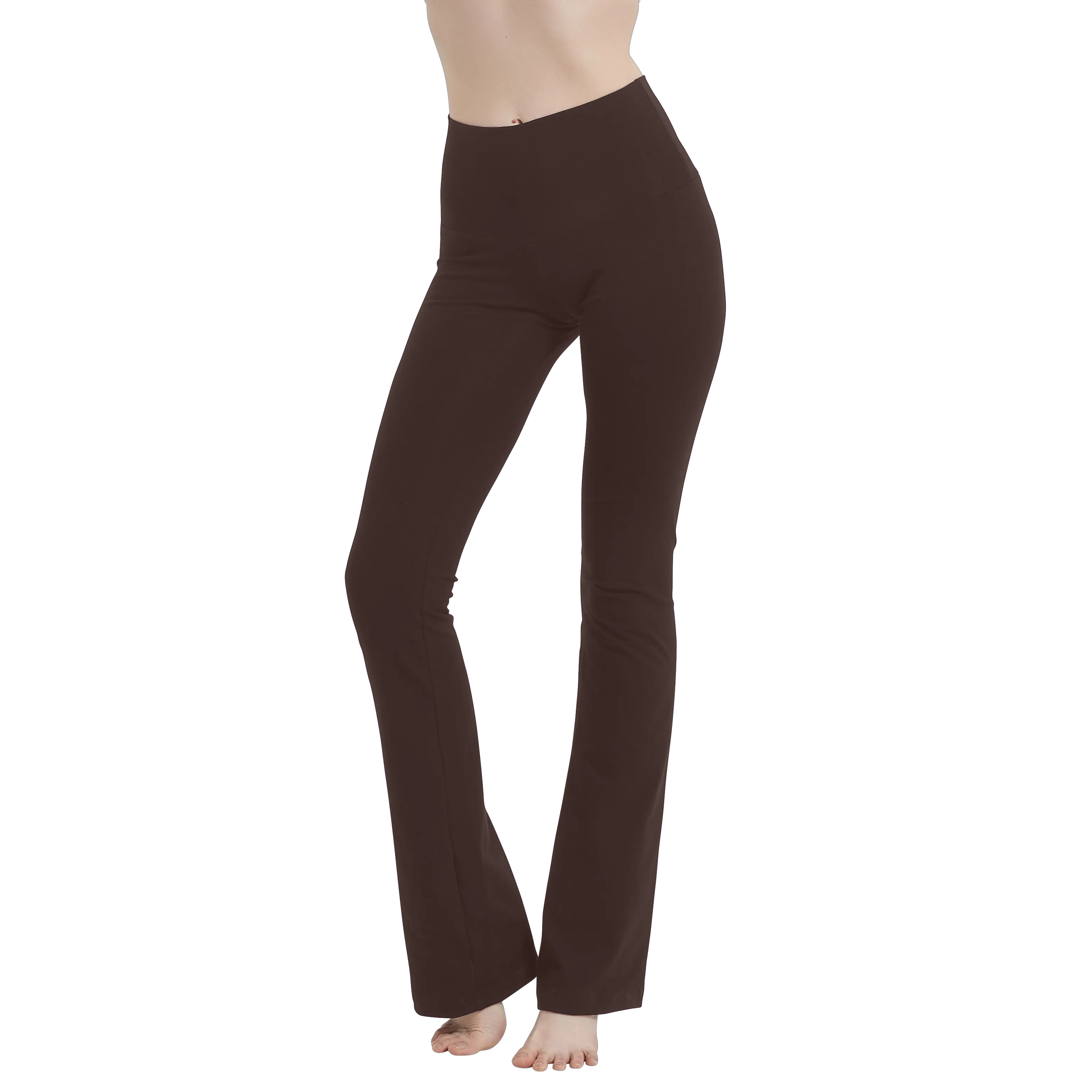 Women's Low-Rise Cotton Spandex Bootcut Flare Yoga Pants 32" Inseam