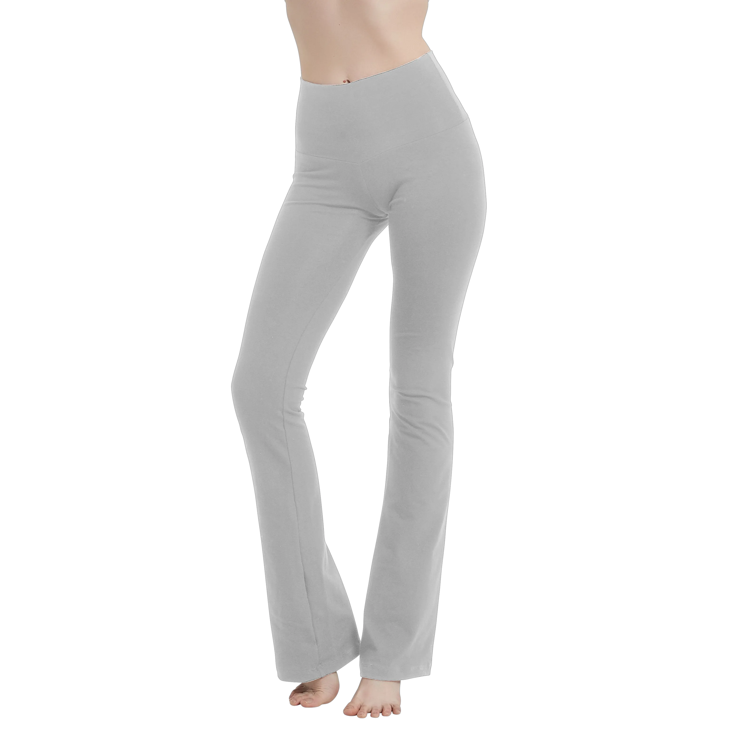 Women's Low-Rise Cotton Spandex Bootcut Flare Yoga Pants 32" Inseam