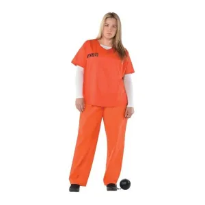 Womens Orange Prisoner Costume Plus Size