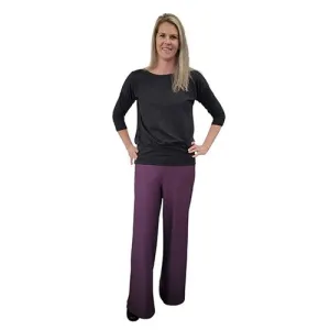 WOMEN'S PALAZZO PANTS EGGPLANT