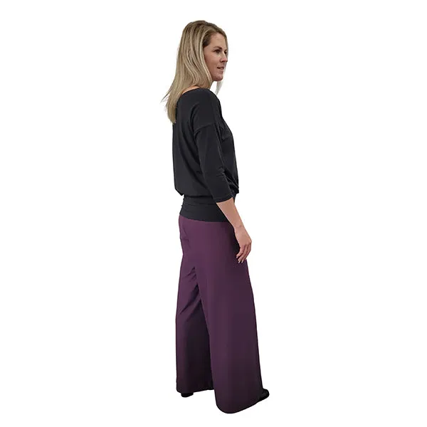 WOMEN'S PALAZZO PANTS EGGPLANT