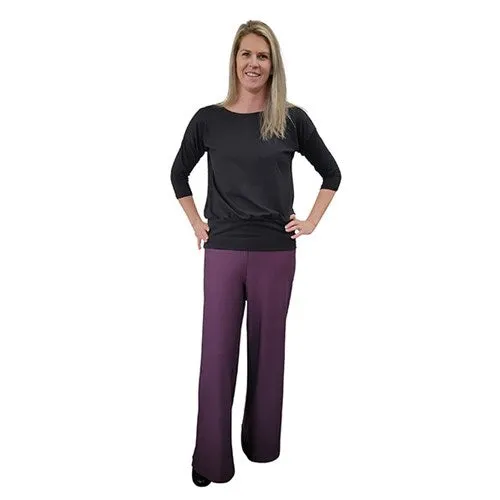 WOMEN'S PALAZZO PANTS EGGPLANT