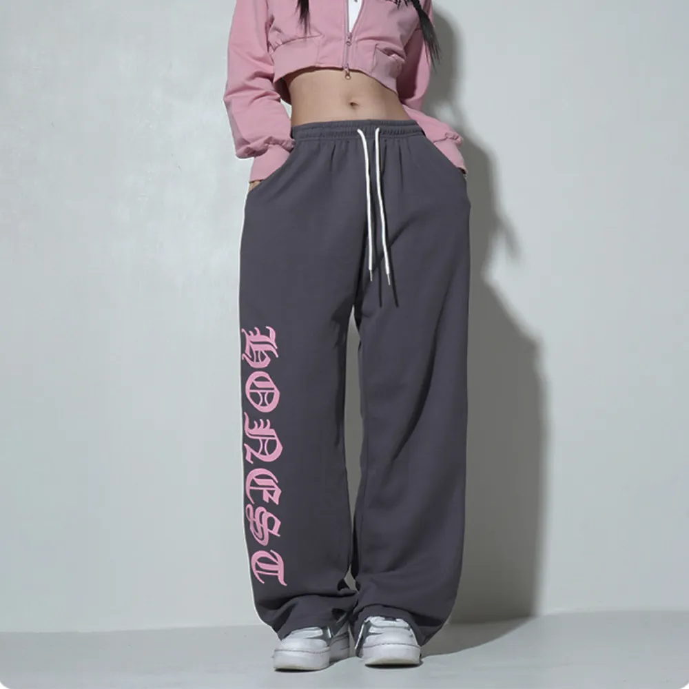Women's Personalized Pink Goth Letter Sweatpants