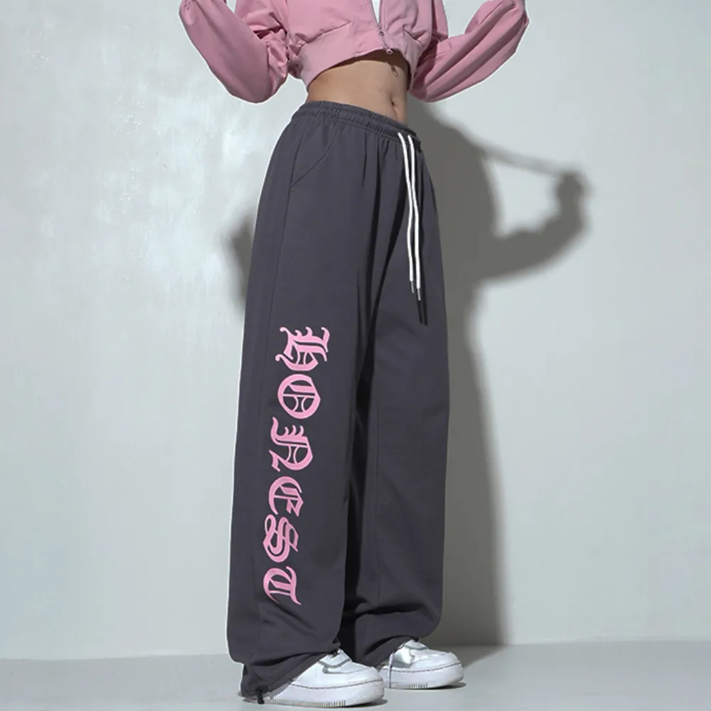 Women's Personalized Pink Goth Letter Sweatpants