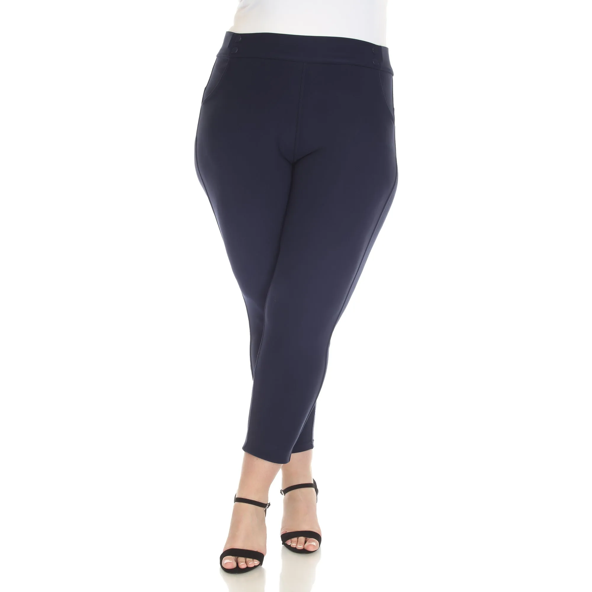 Women's Plus Size Super Soft Elastic Waistband Scuba Pants