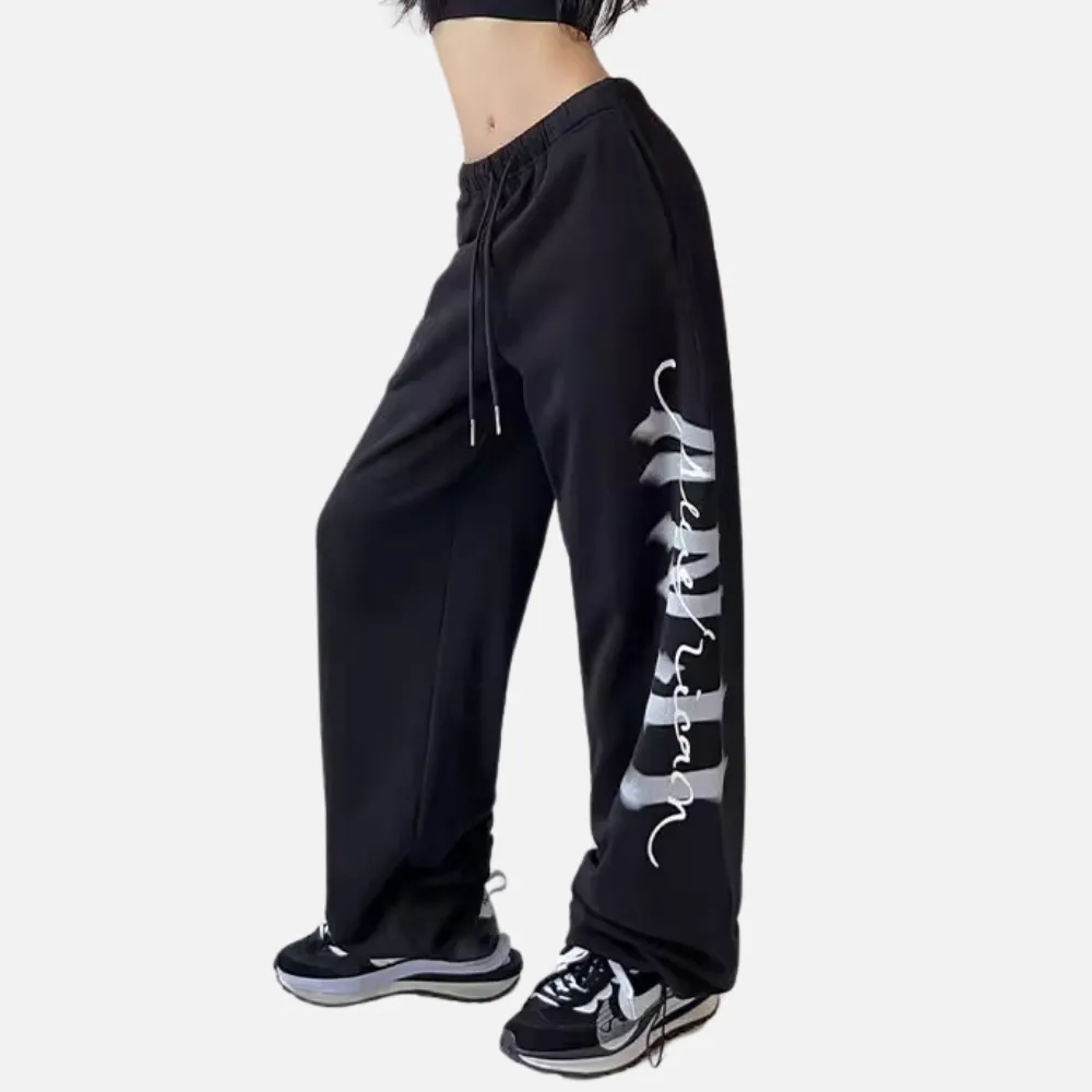 Women's Simple Gothic Letter Print Sweatpants