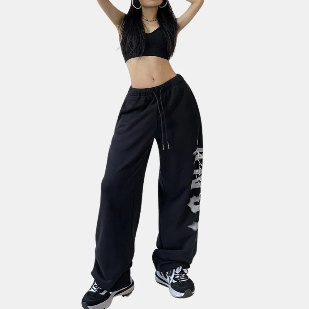 Women's Simple Gothic Letter Print Sweatpants