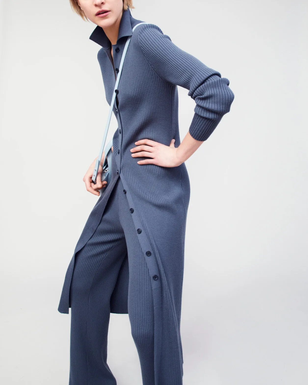 Wool Rib Knit Pants