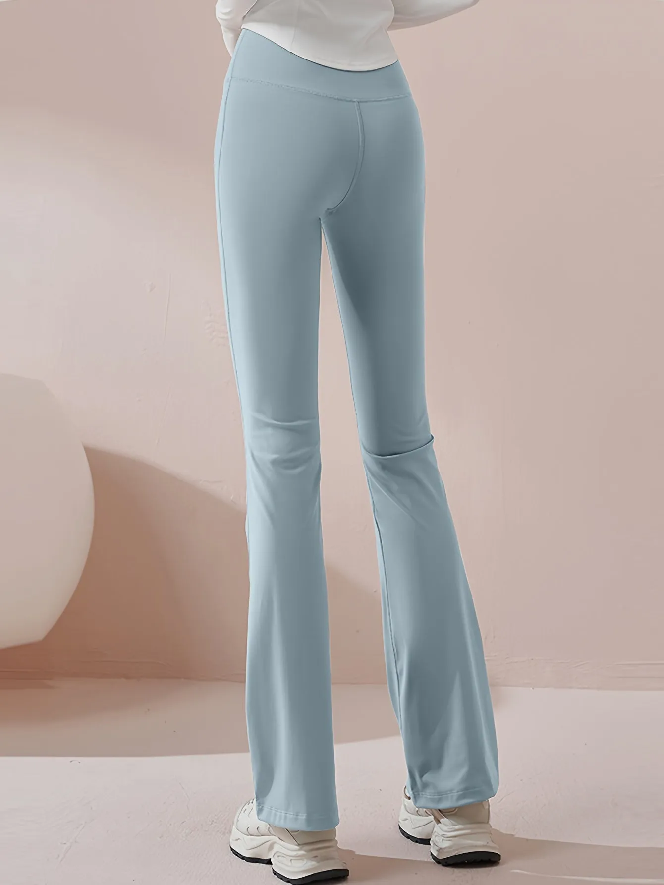 xieyinshe  High Waist Butt Lifting Quick-drying Flared Pants, Solid Color Yoga Bootcut Pants, Women's Activewear