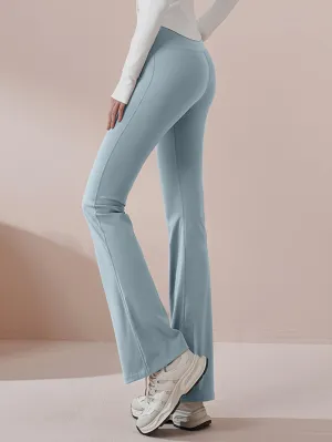 xieyinshe  High Waist Butt Lifting Quick-drying Flared Pants, Solid Color Yoga Bootcut Pants, Women's Activewear
