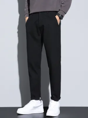 xieyinshe Plus Size Men's Solid Pants Stylish Casual Pants For Spring Fall Winter, Men's Clothing