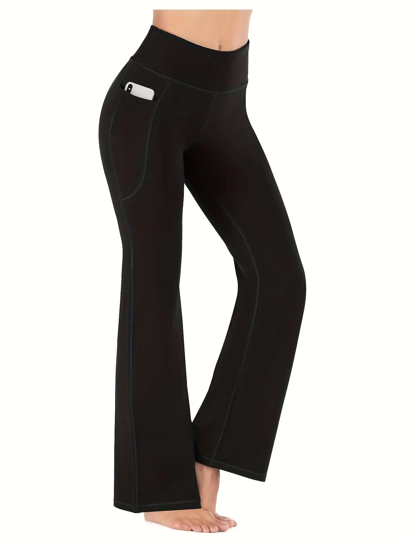 xieyinshe  Women's Flare Leggings With Pockets, Flare Pants Bootcut Yoga Pants High Waist Workout Casual Tummy Control