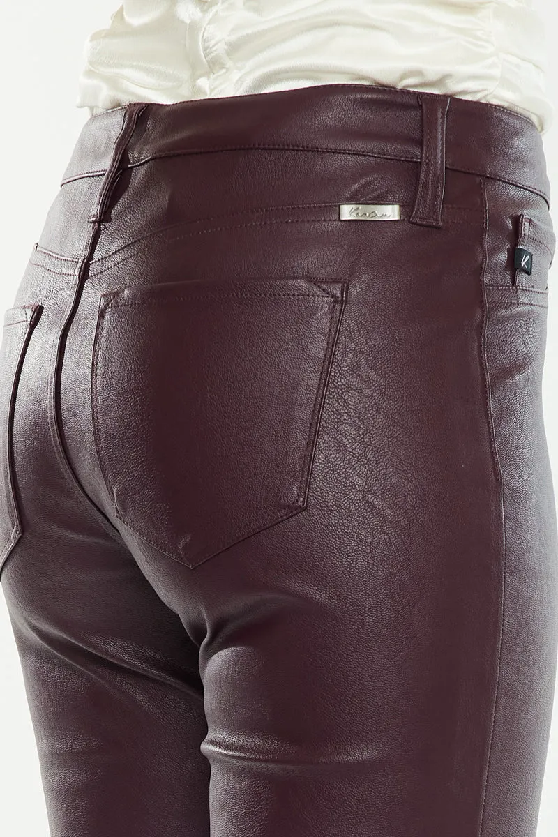 Yoko Mid Rise Faux Leather Bootcut Pants