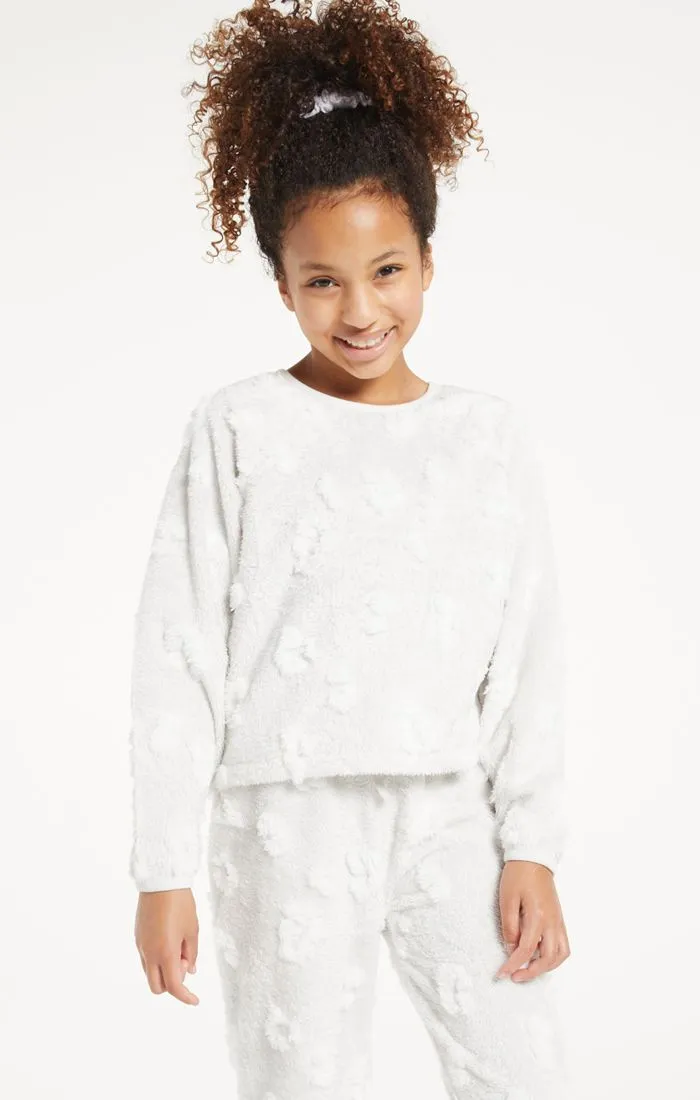 Z Supply Girls Frosted Plush Leo LS Top - Heather Grey