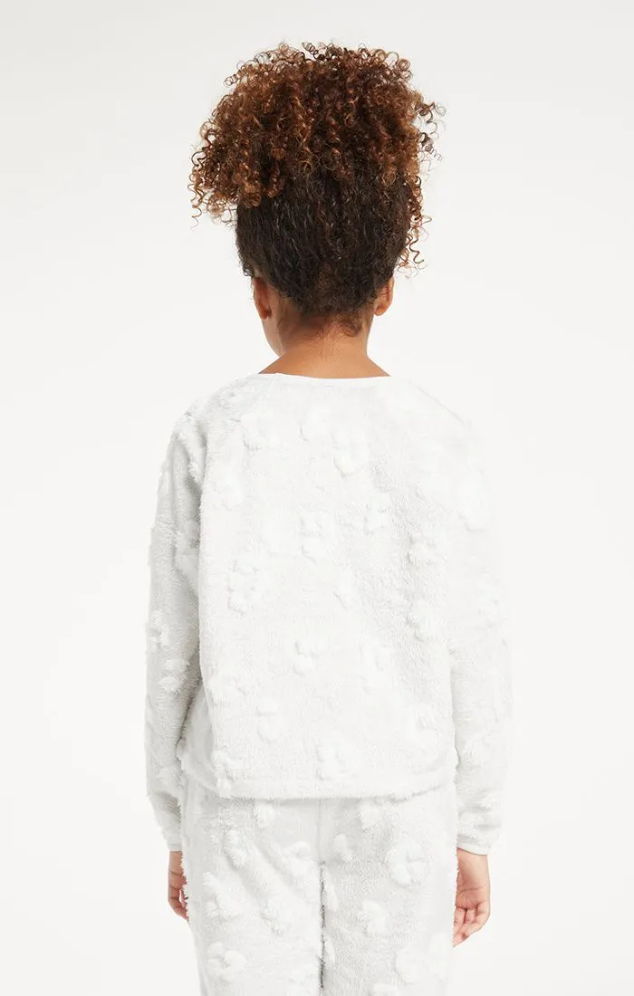 Z Supply Girls Frosted Plush Leo LS Top - Heather Grey