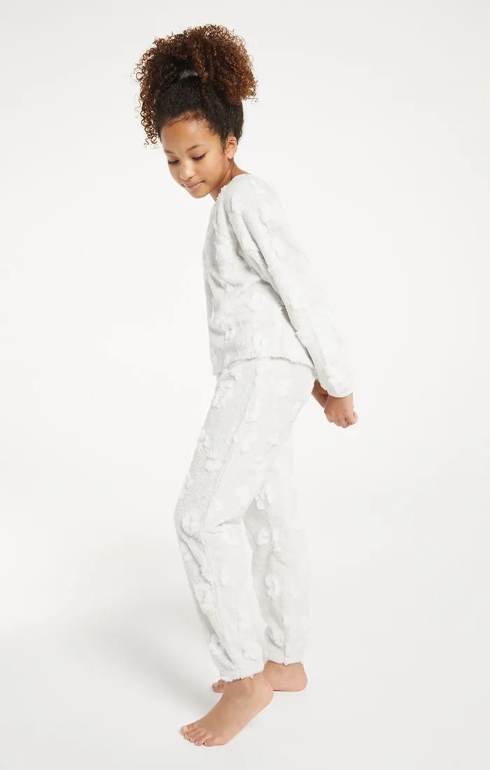 Z Supply Girls Frosted Plush Leo LS Top - Heather Grey