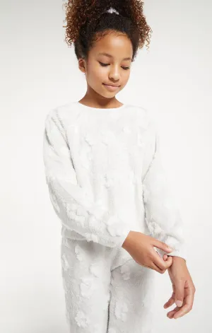 Z Supply Girls Frosted Plush Leo LS Top - Heather Grey