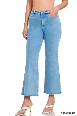 Zenana Ocean Blue Acid Wash Pants