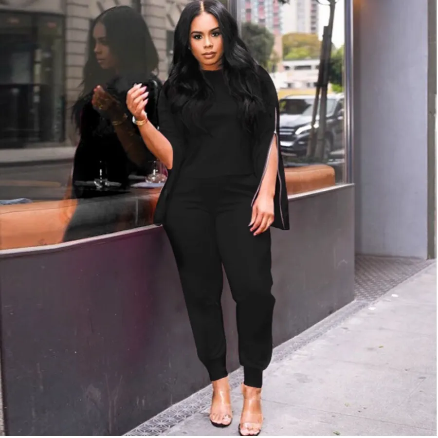 Zuri 2PC Zipper Pants Set Plus